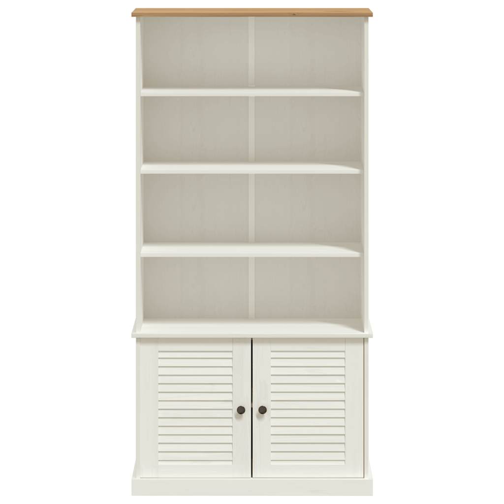 Libreria VIGO 85x35x170 cm in Legno Massello di Pino Bianco