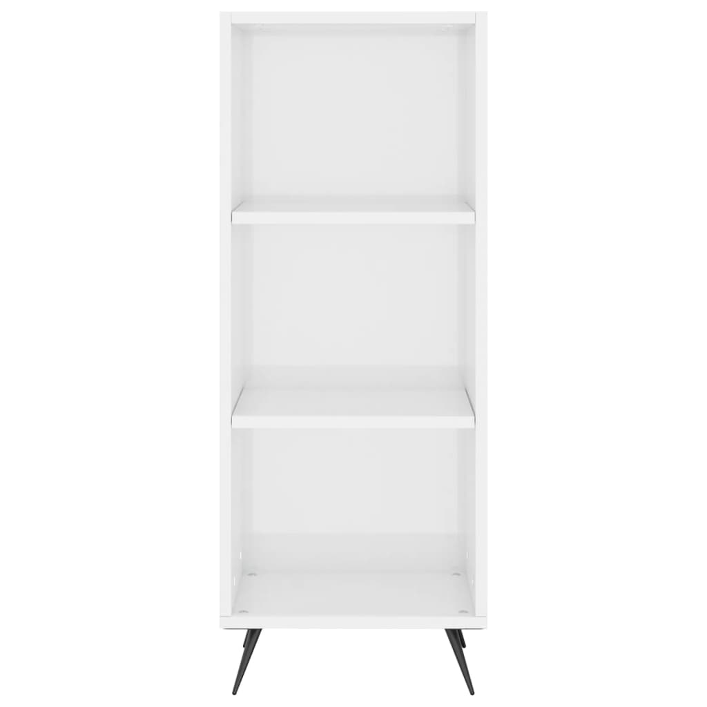 Scaffale Bianco Lucido 34,5x32,5x90 cm Legno Multistrato