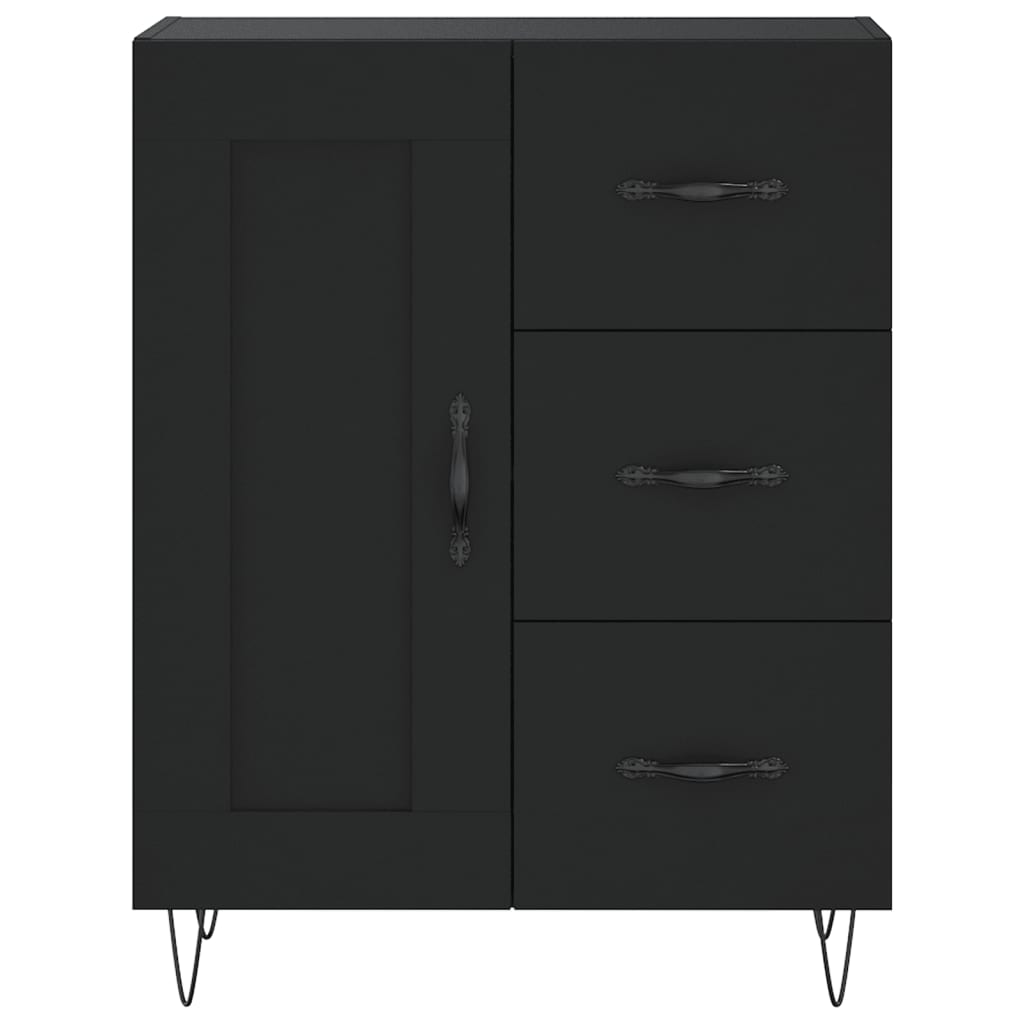 Credenza Nera 69,5x34x90 cm in Legno Multistrato