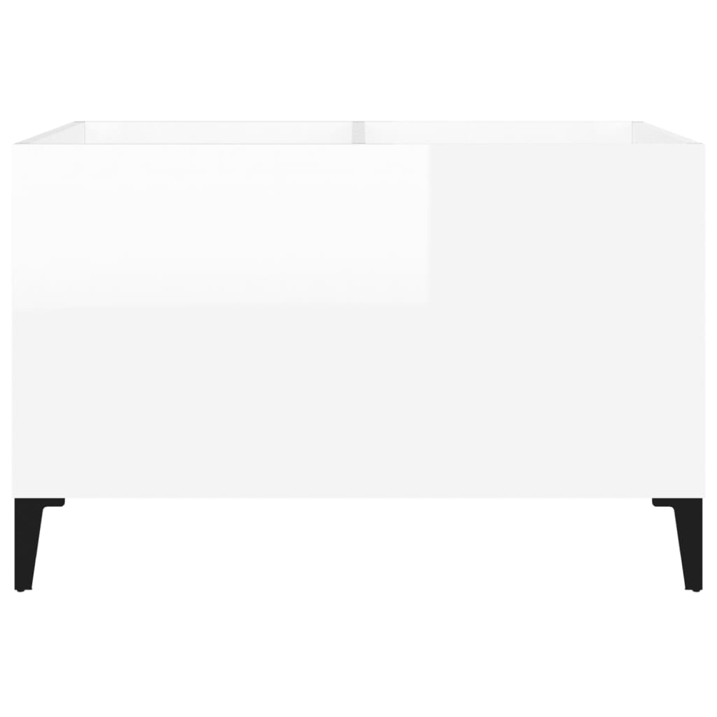 Mobile Porta Dischi Bianco Lucido 74,5x38x48 Legno Multistrato