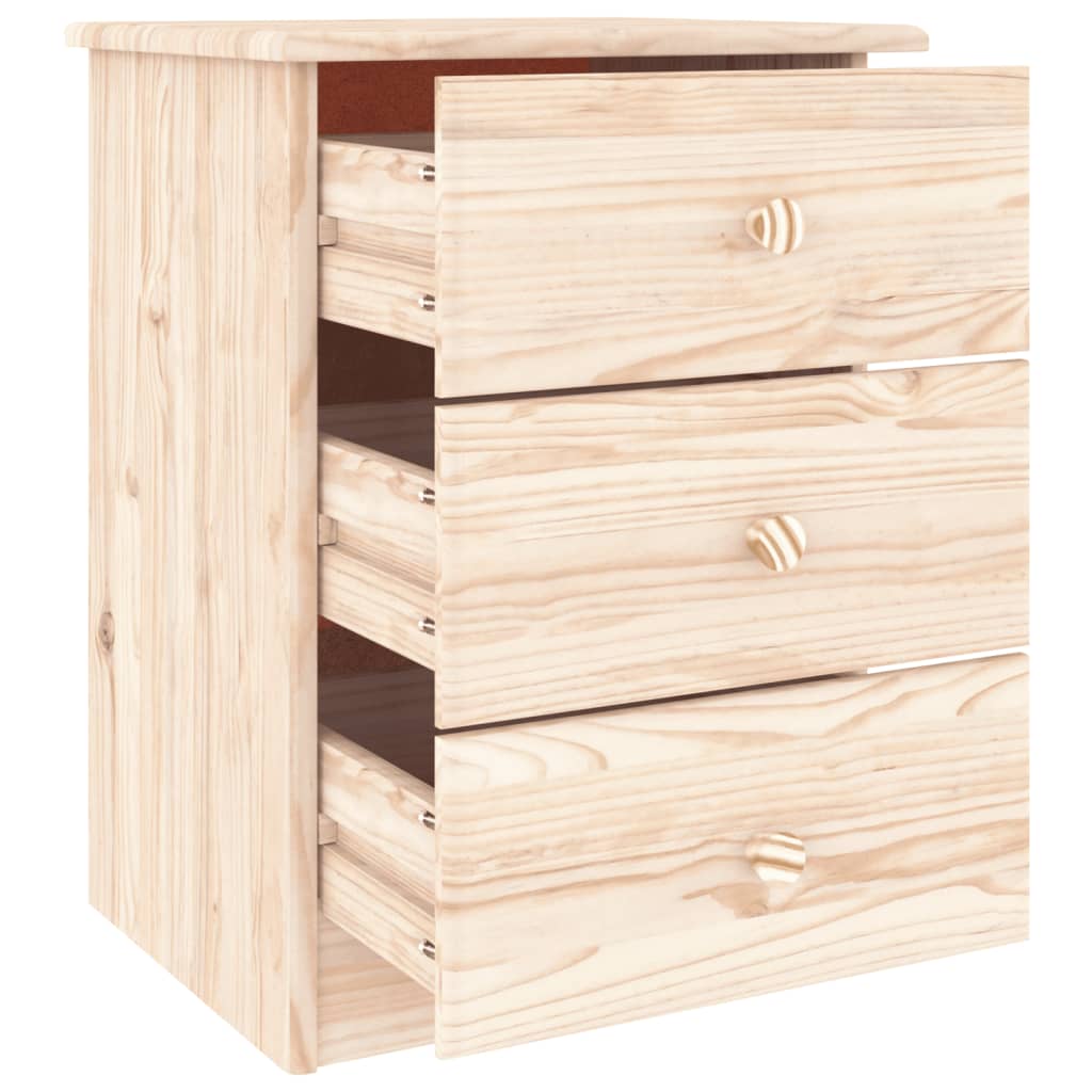 Comodino ALTA 41x35x55,5 cm in Legno Massello di Pino