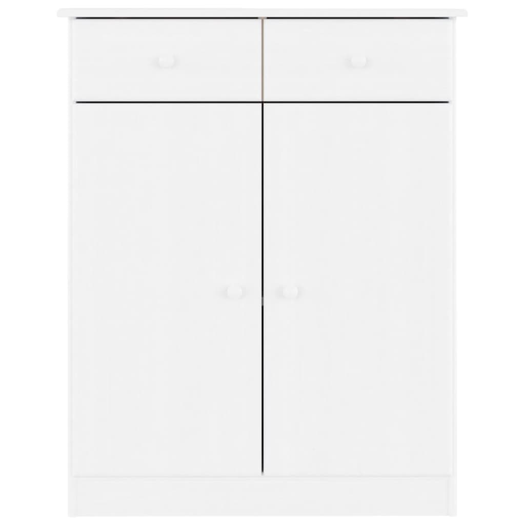 Scarpiera ALTA Bianca 77x35x96 cm in Legno Massello di Pino