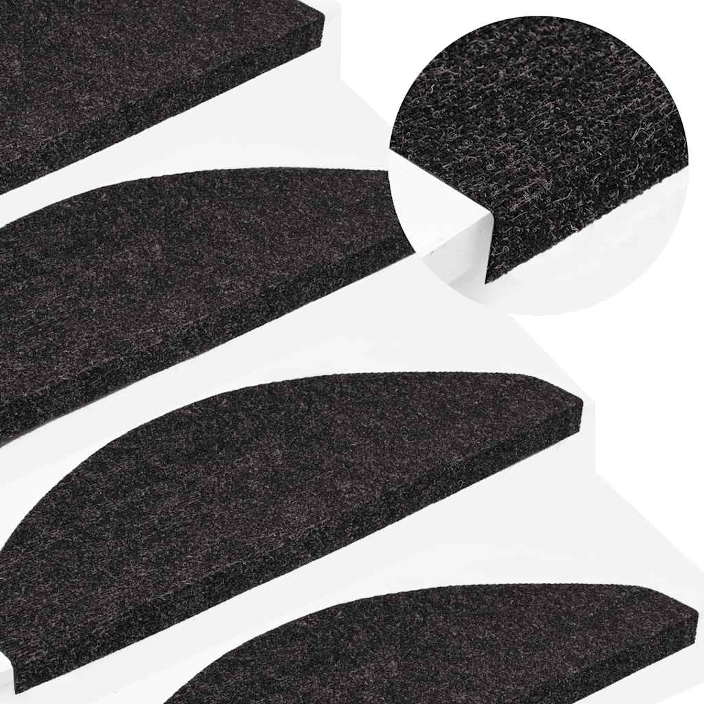 Tappetini Autoadesivi per Scale 10pz Antracite 65x22,5x3,5 cm