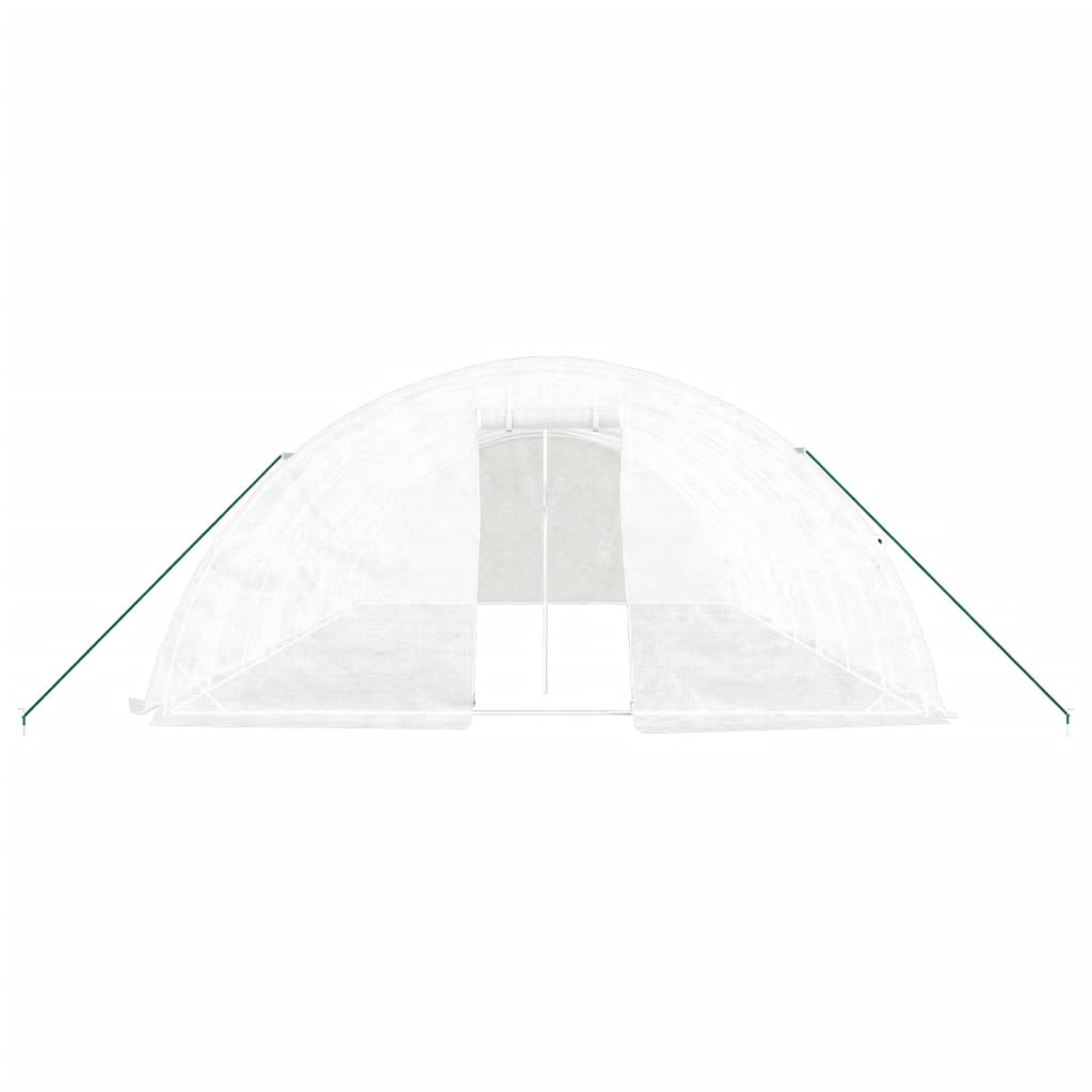 Serra con Telaio in Acciaio Bianco 40 m² 8x5x2,3 m