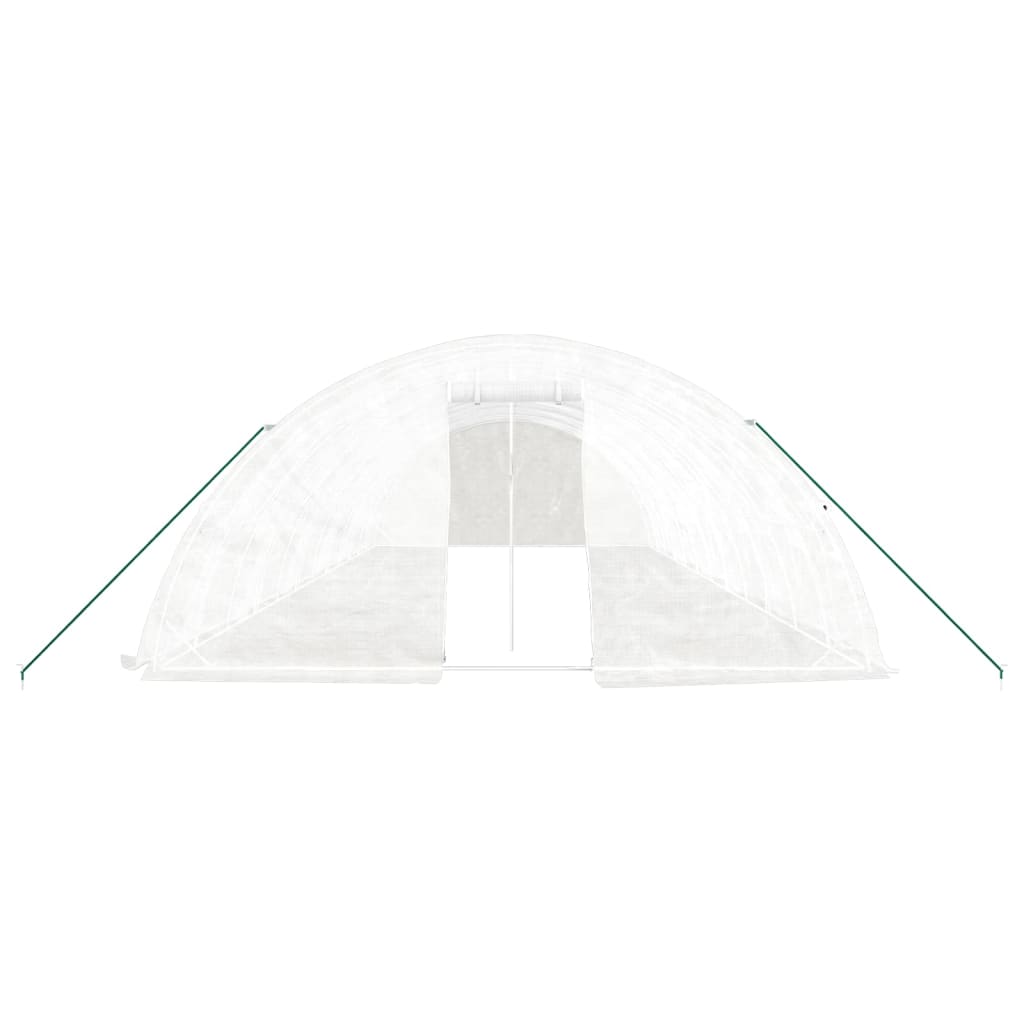 Serra con Telaio in Acciaio Bianco 60 m² 12x5x2,3 m