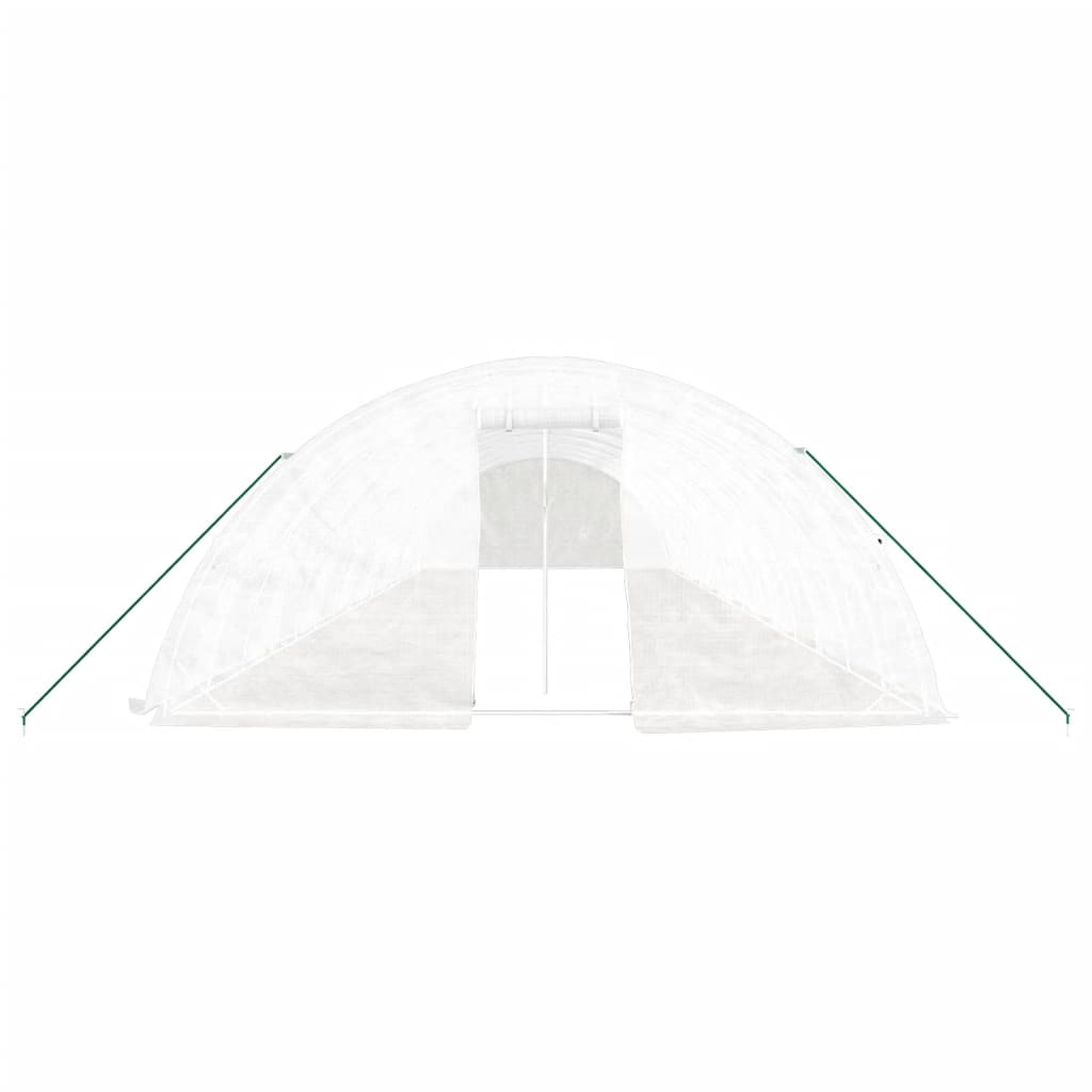 Serra con Telaio in Acciaio Bianco 80 m² 16x5x2,3 m