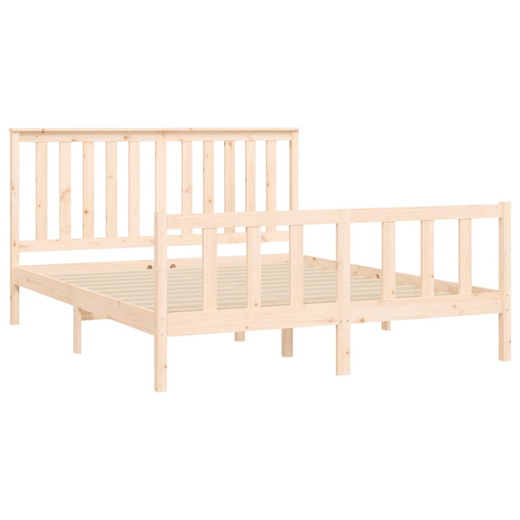 Giroletto con Testiera 150x200cm Legno Massello Pino King
