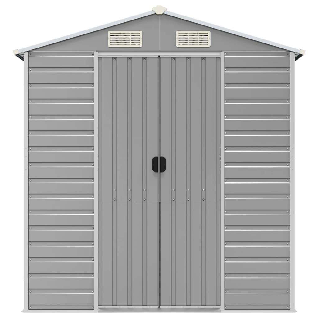 Capanno da Giardino Grigio Chiaro 191x725x198cm Acciaio Zincato
