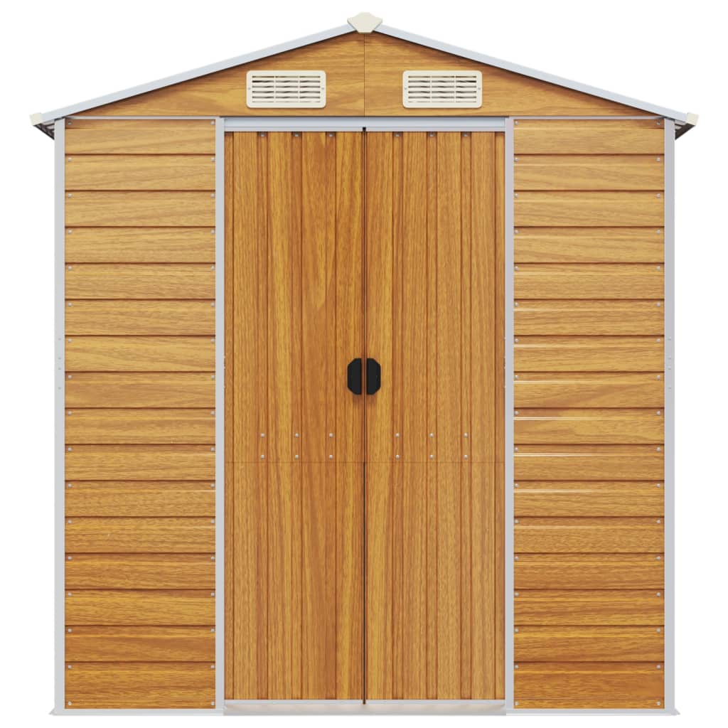 Capanno Giardino Marrone Chiaro 191x470x198cm Acciaio Zincato