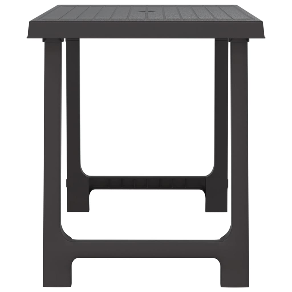 Tavolo da Campeggio Antracite 79x56x64cm in PP Aspetto in Legno