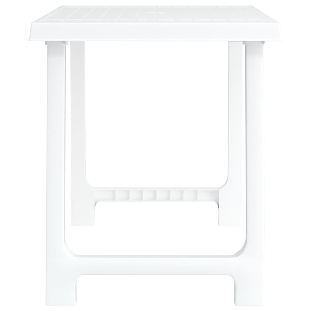Tavolo da Campeggio Bianco 79x56x64cm in PP Aspetto in Legno
