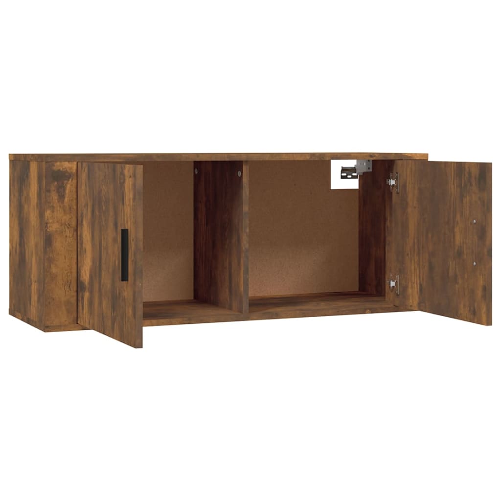 Mobili Porta TV a Parete 2 pz Rovere Fumo 100x34,5x40 cm