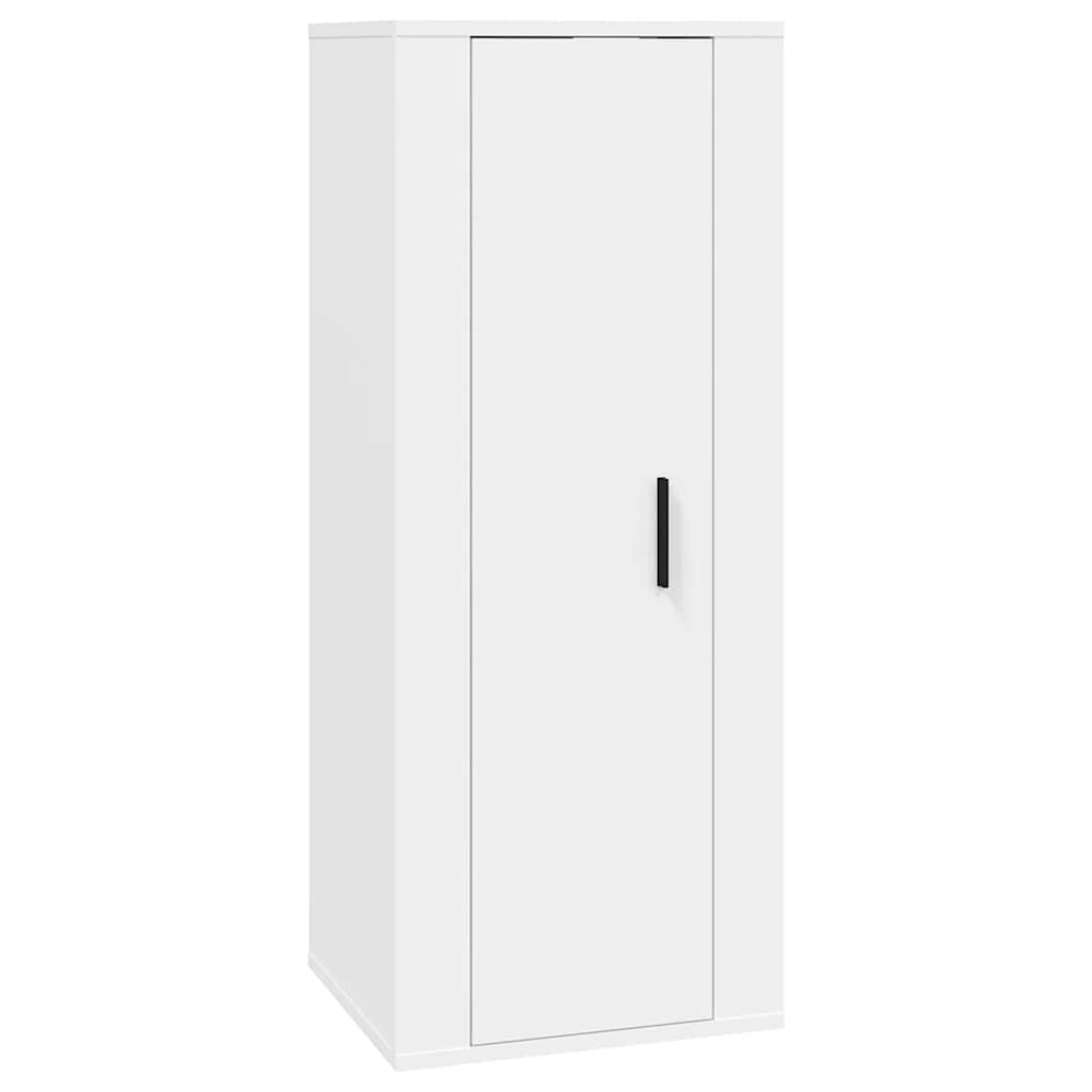 Set di Mobili Porta TV 2 pz Bianco in Legno Multistrato