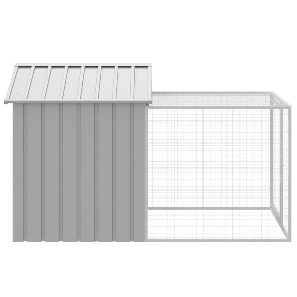Pollaio Area Corsa Grigio Chiaro 117x201x123 cm Acciaio Zincato