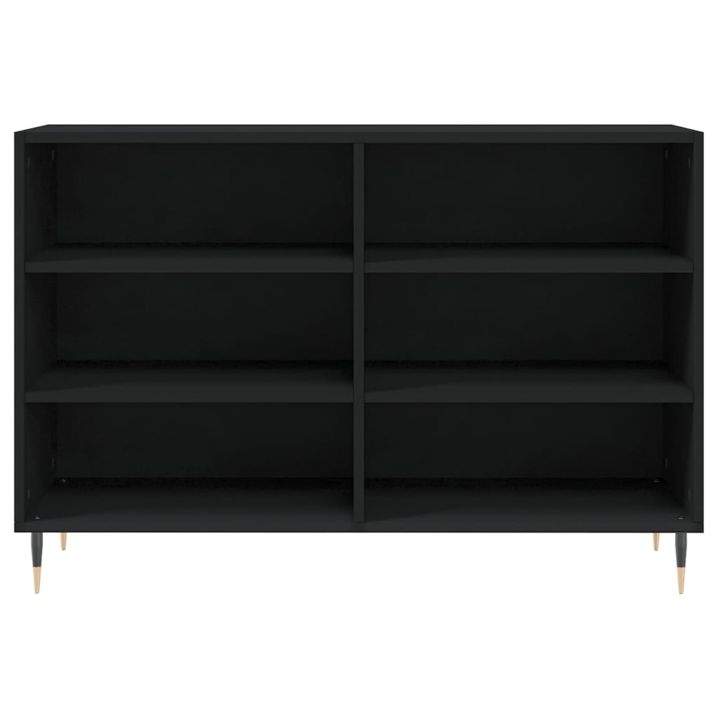 Credenza Nera 103,5x35x70 cm in Legno Multistrato