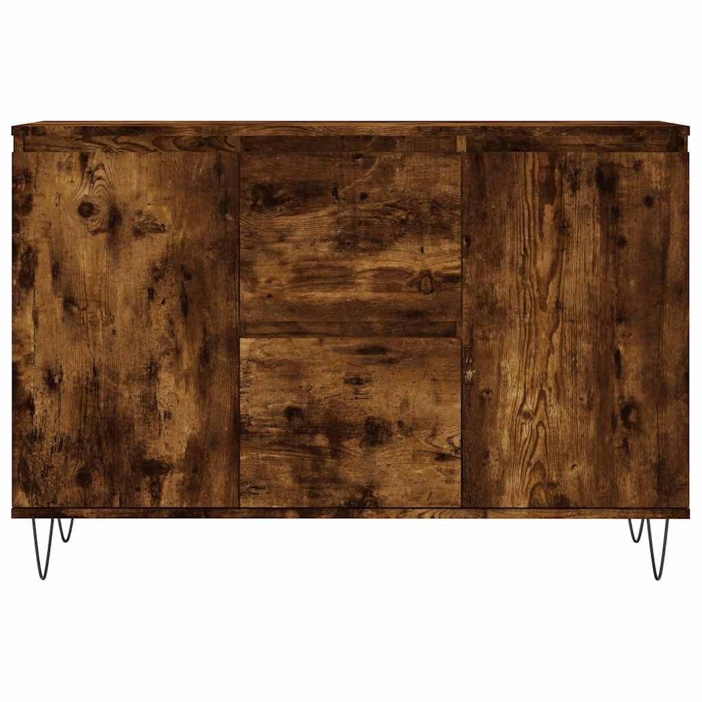Credenza Rovere Fumo 101,5x35x70 cm in Legno Multistrato