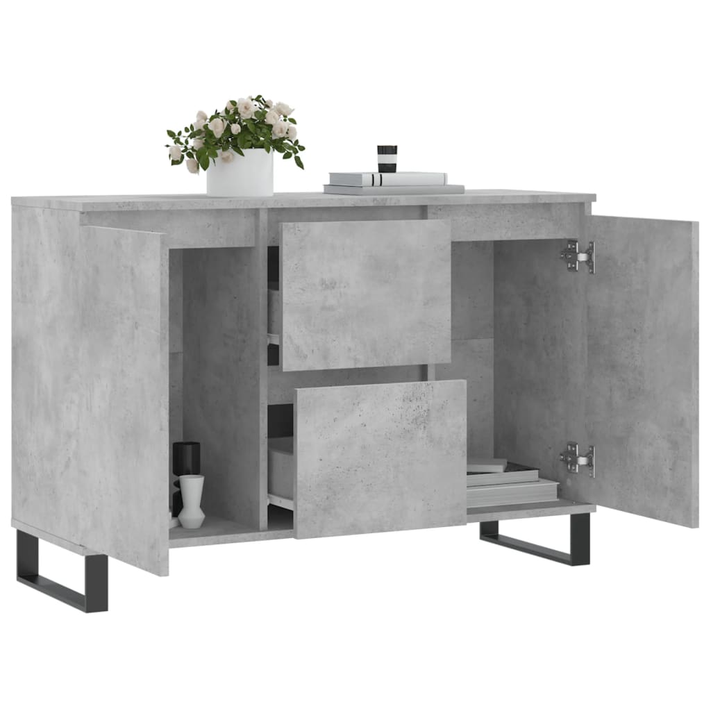 Credenza Grigio Cemento 104x35x70 cm in Legno Multistrato