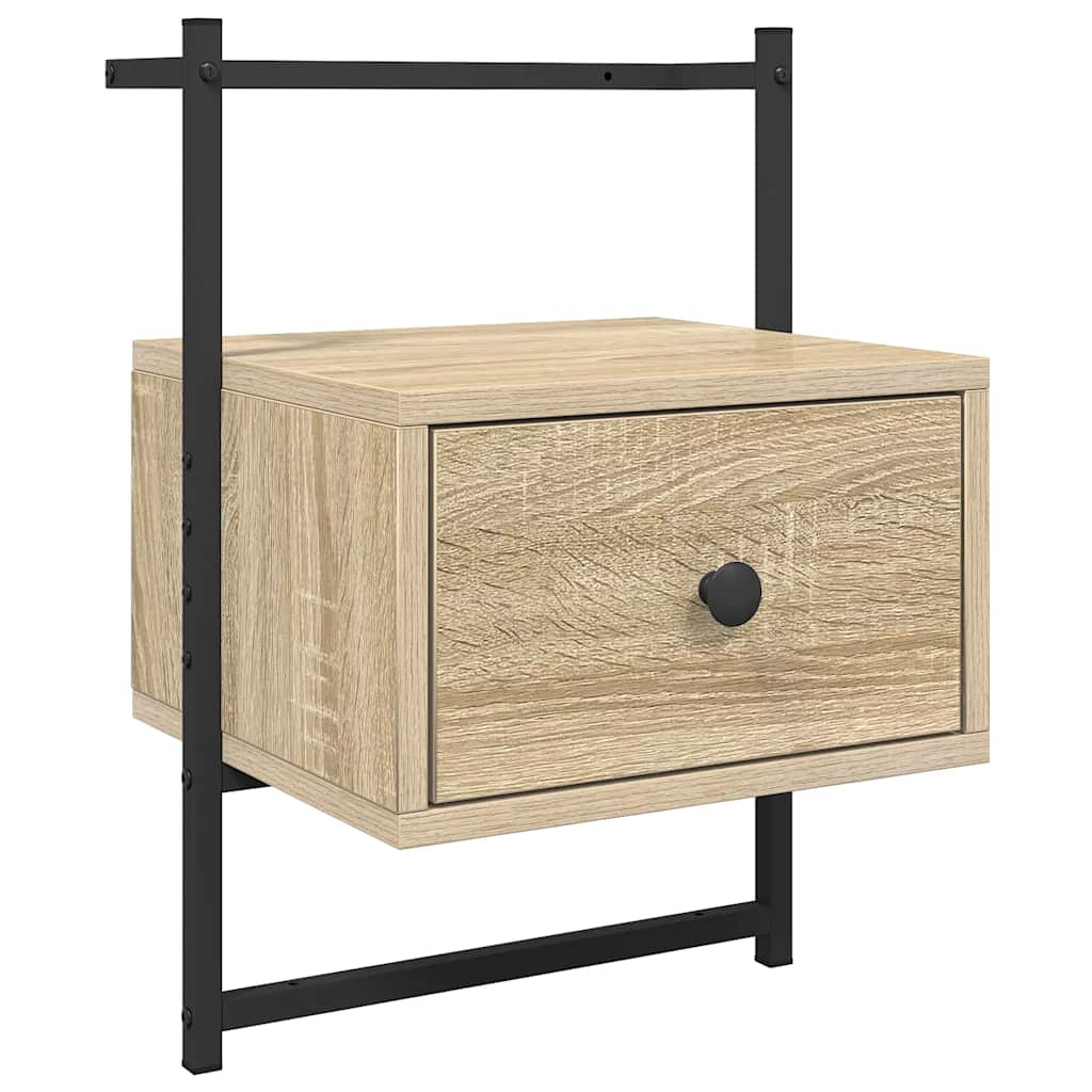Comodini a Muro 2 pz Rovere Sonoma 35x30x51cm Legno Multistrato