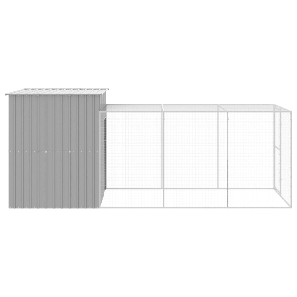 Pollaio Area Corsa Grigio Chiaro 165x455x181 cm Acciaio Zincato