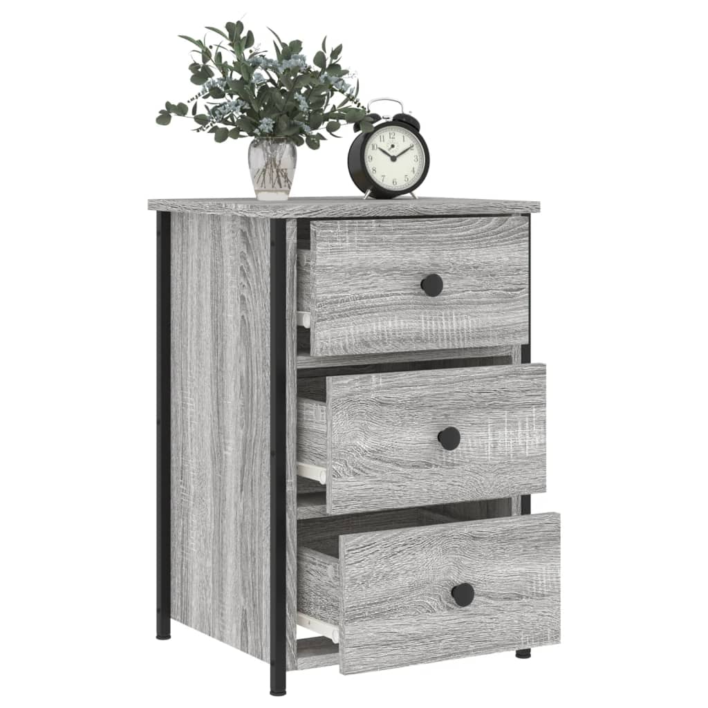 Comodini 2 pz Grigio Sonoma 40x36x60 cm in Legno Multistrato
