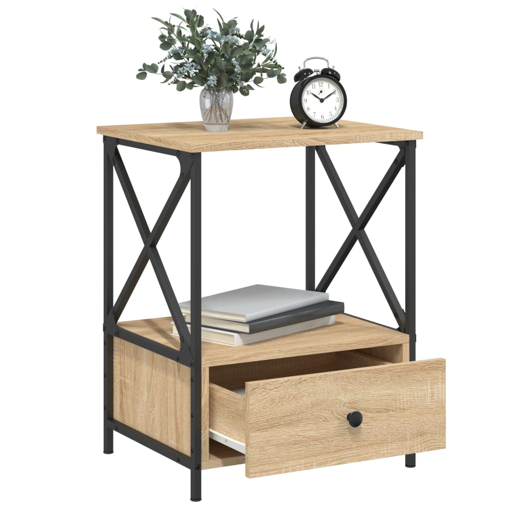 Comodini 2 pz Rovere Sonoma 50x41x65 cm in Legno Multistrato