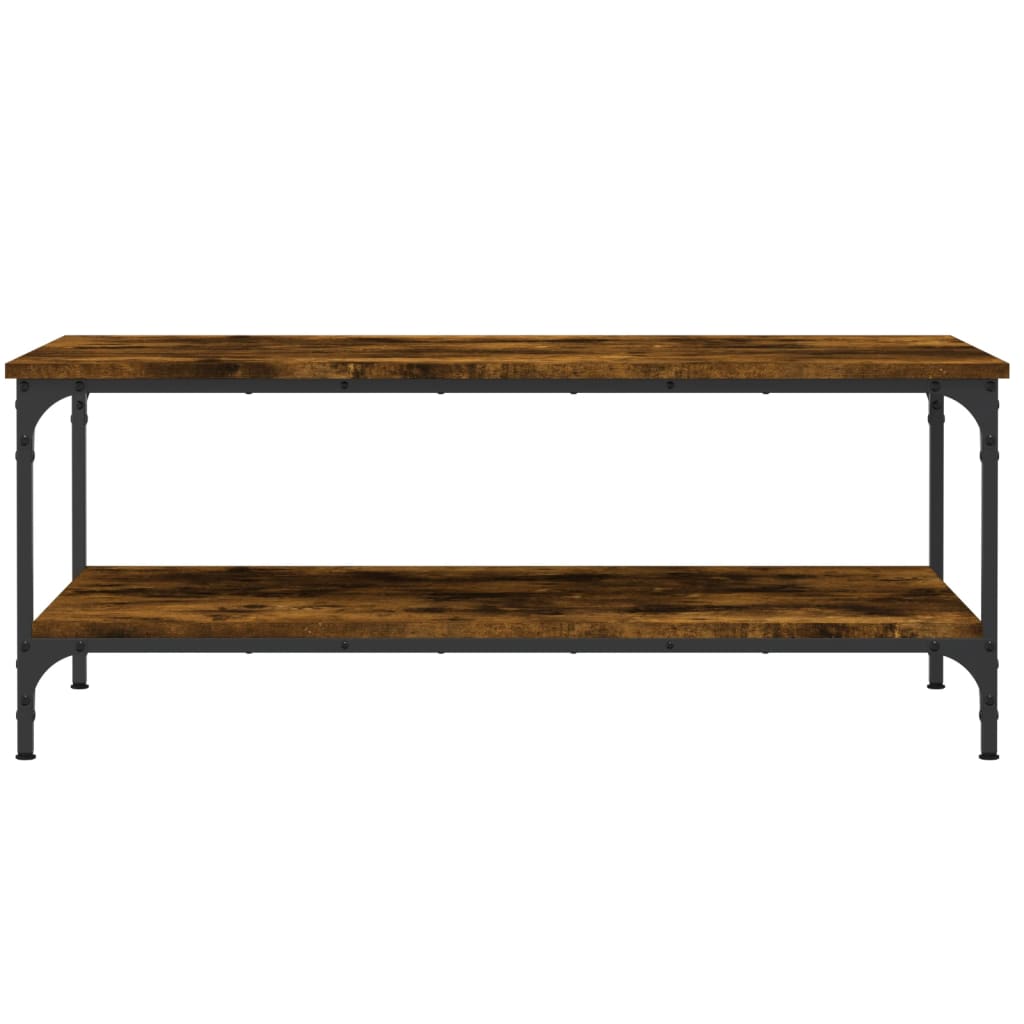 Tavolino da Salotto Rovere Fumo 100x55x40 cm Legno Multistrato