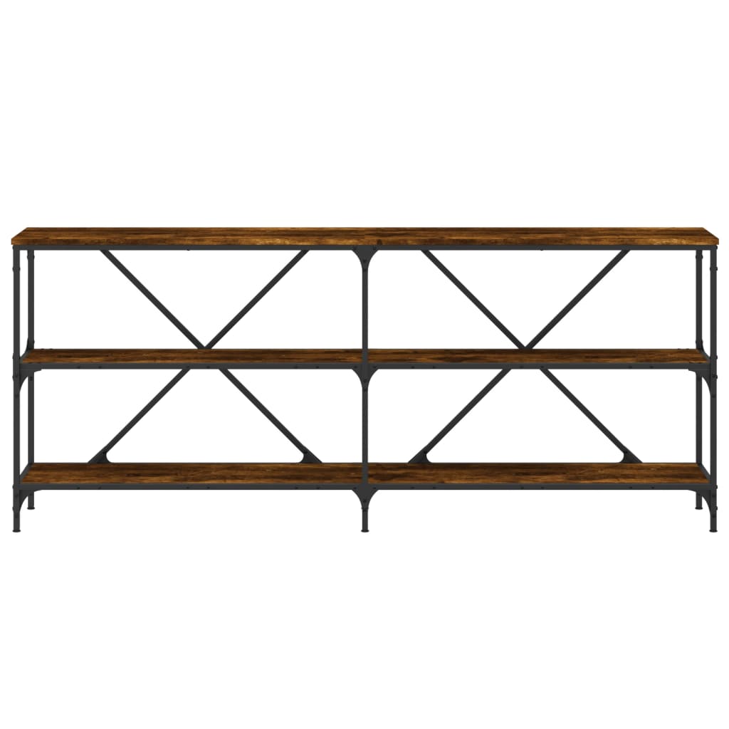 Tavolo Consolle Rovere Fumo 180x30x75cm Legno Multistrato Ferro