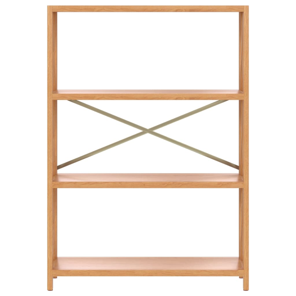 Scaffale a 4 Ripiani 80x30x112 cm in Legno Massello di Rovere