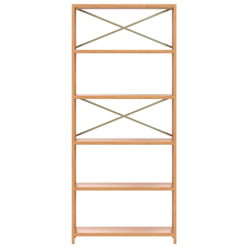 Scaffale a 6 Ripiani 80x30x181 cm in Legno Massello di Rovere