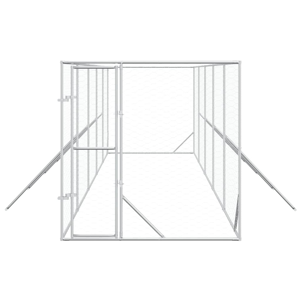Cuccia per Cani da Esterno Argento 2x10x2 m Acciaio Zincato