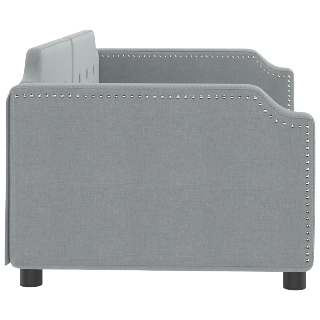 Letto da Giorno Grigio Chiaro 80x200 cm in Tessuto