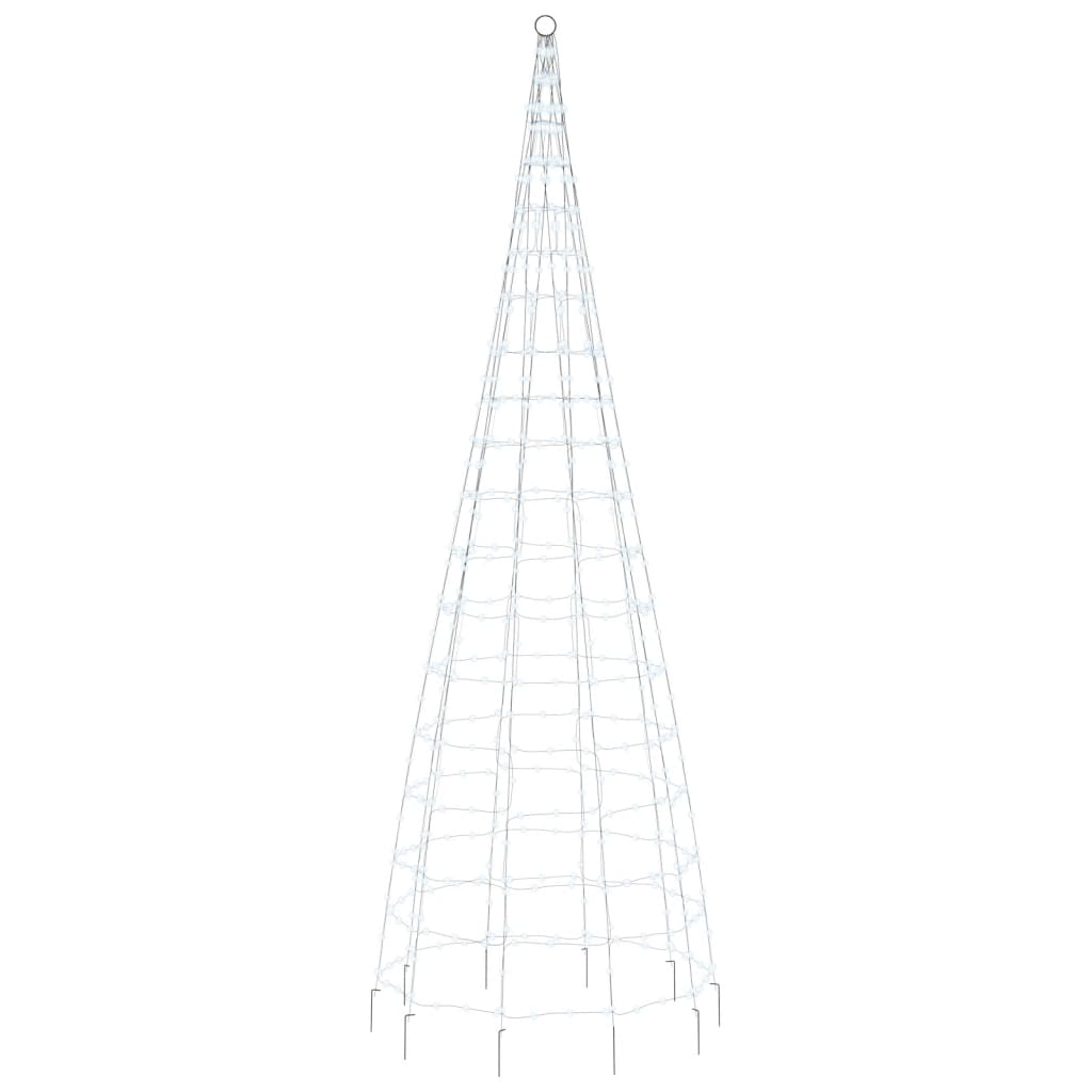Albero di Natale a LED su Pennone 550 LED Bianco Freddo 300 cm