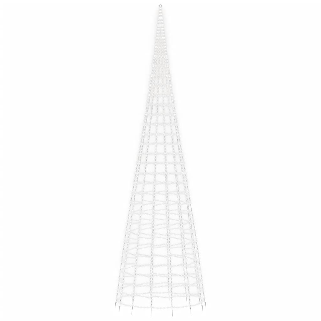 Albero di Natale a LED su Asta 3000 LED Bianco Freddo 800 cm