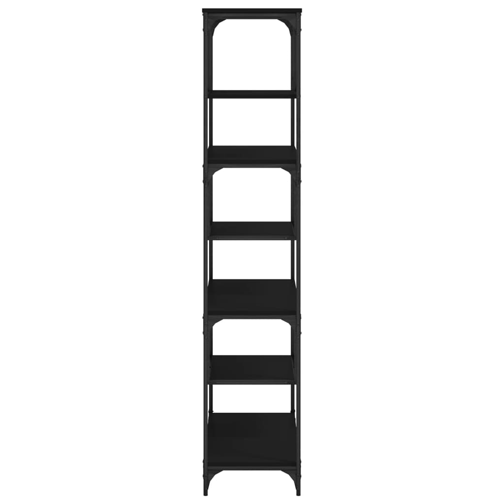 Libreria Nera 81x36x176 cm in Legno Multistrato