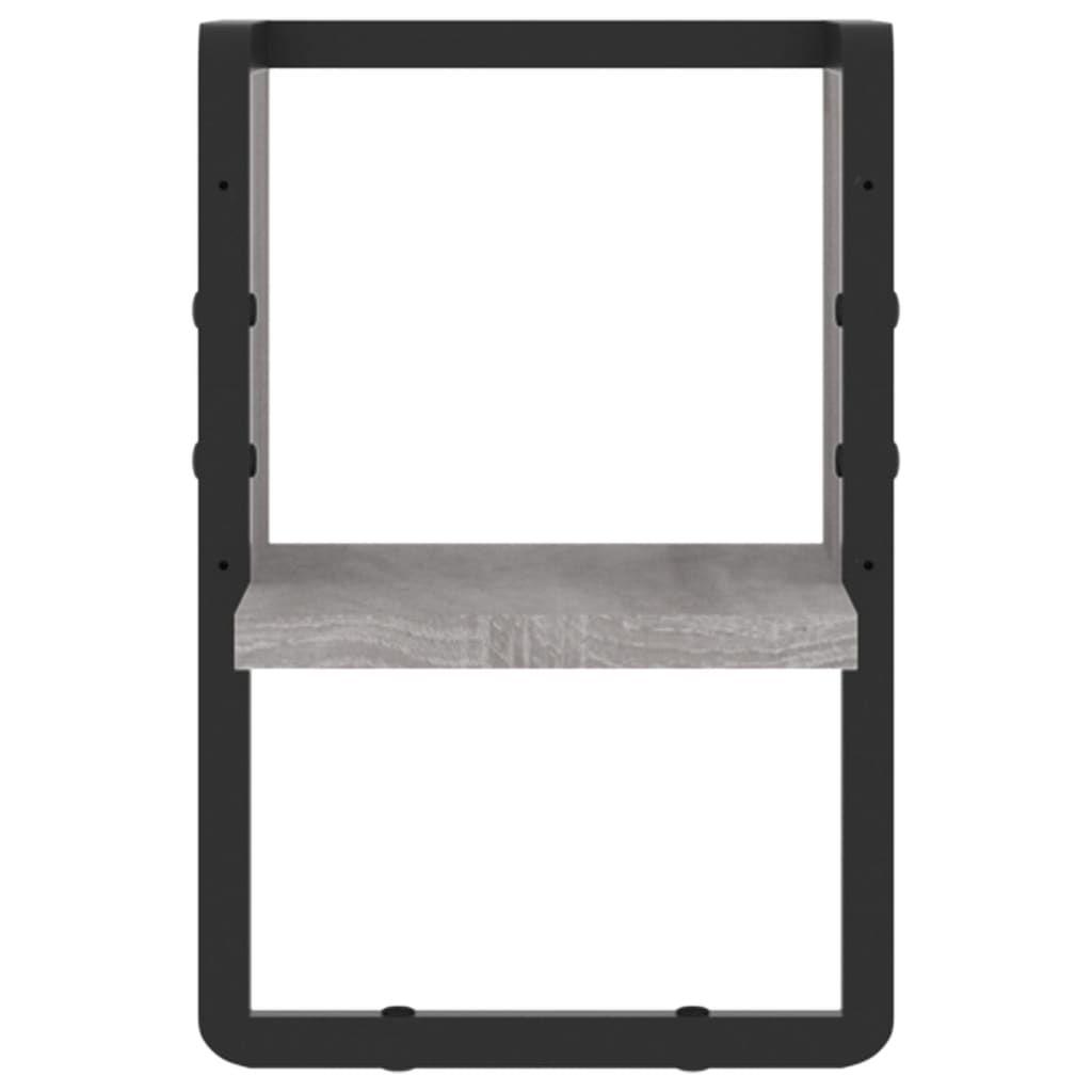 Mensola a Parete con Asta Grigio Sonoma 20x25x30 cm