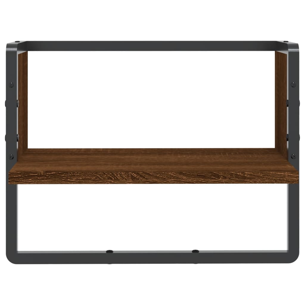 Mensola a Parete con Asta Rovere Marrone 40x25x30 cm