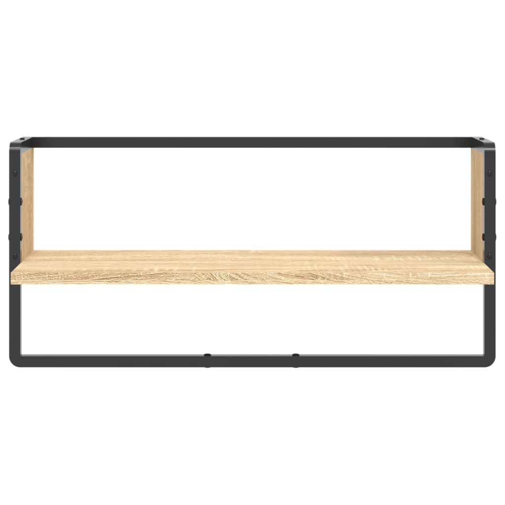 Mensola a Parete con Asta Rovere Sonoma 65x25x30 cm