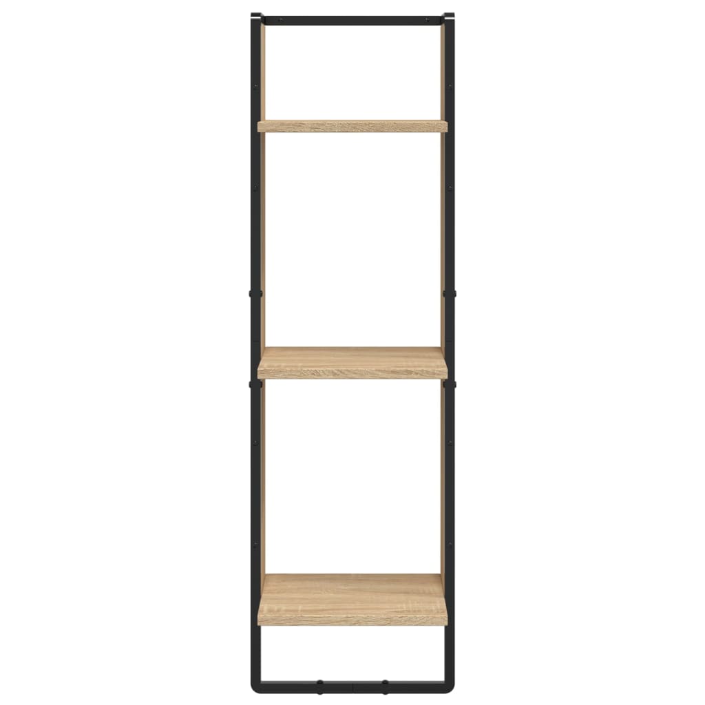 Scaffale Parete 3 Ripiani Rovere Sonoma 30x25x100cm Multistrato