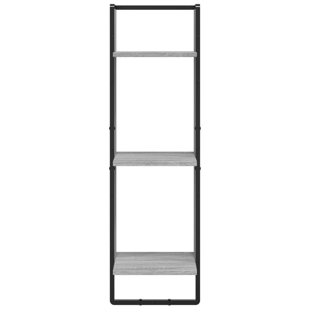 Scaffale Parete 3 Ripiani Grigio Sonoma 30x25x100cm Multistrato