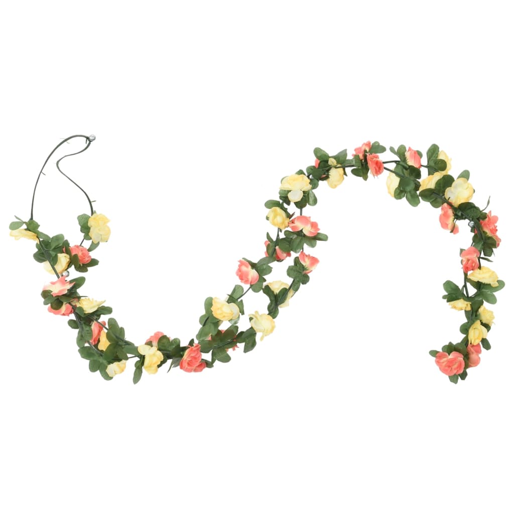 Ghirlande Fiori Artificiali Natale 6 pz Rosso Tramonto 250 cm