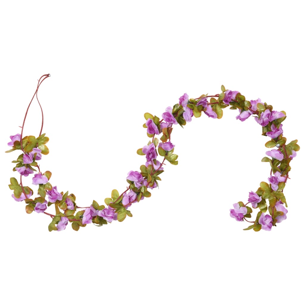 Ghirlande Fiori Artificiali Natale 6 pz Viola Chiaro 250 cm
