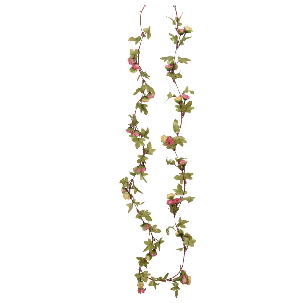 Ghirlande Fiori Artificiali Natale 6 pz Rosa 215 cm