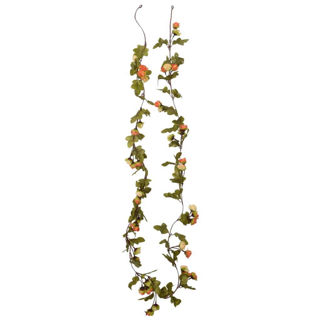 Ghirlande Fiori Artificiali Natale 6 pz Rosso Tramonto 215 cm