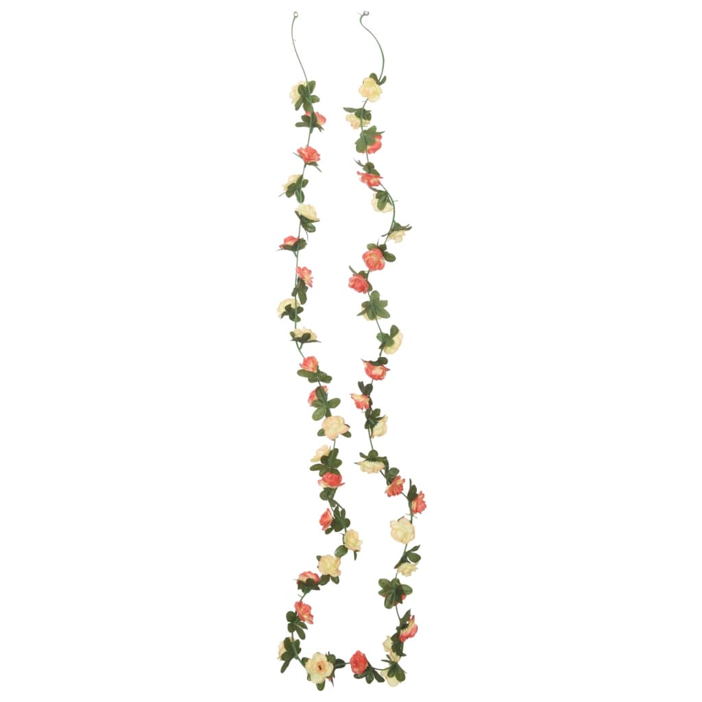 Ghirlande Fiori Artificiali Natale 6 pz Rosé e Champagne 240 cm