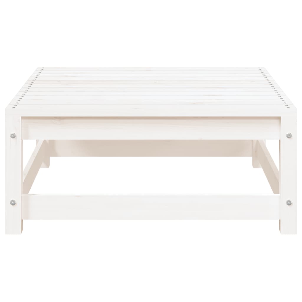 Poggiapiedi da Giardino 70x70x30 cm Legno Massello Pino Bianco