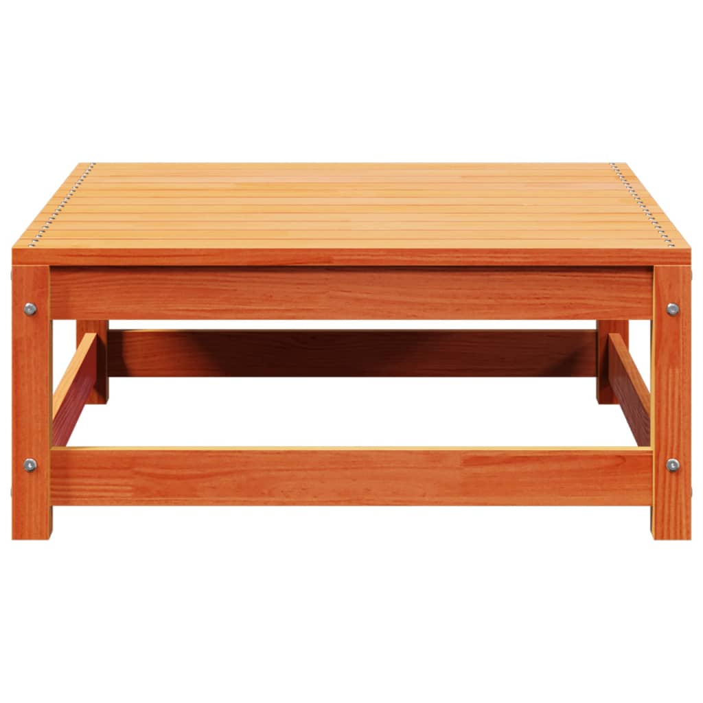 Poggiapiedi da Giardino Marrone Cera 70x70x30 cm Massello Pino