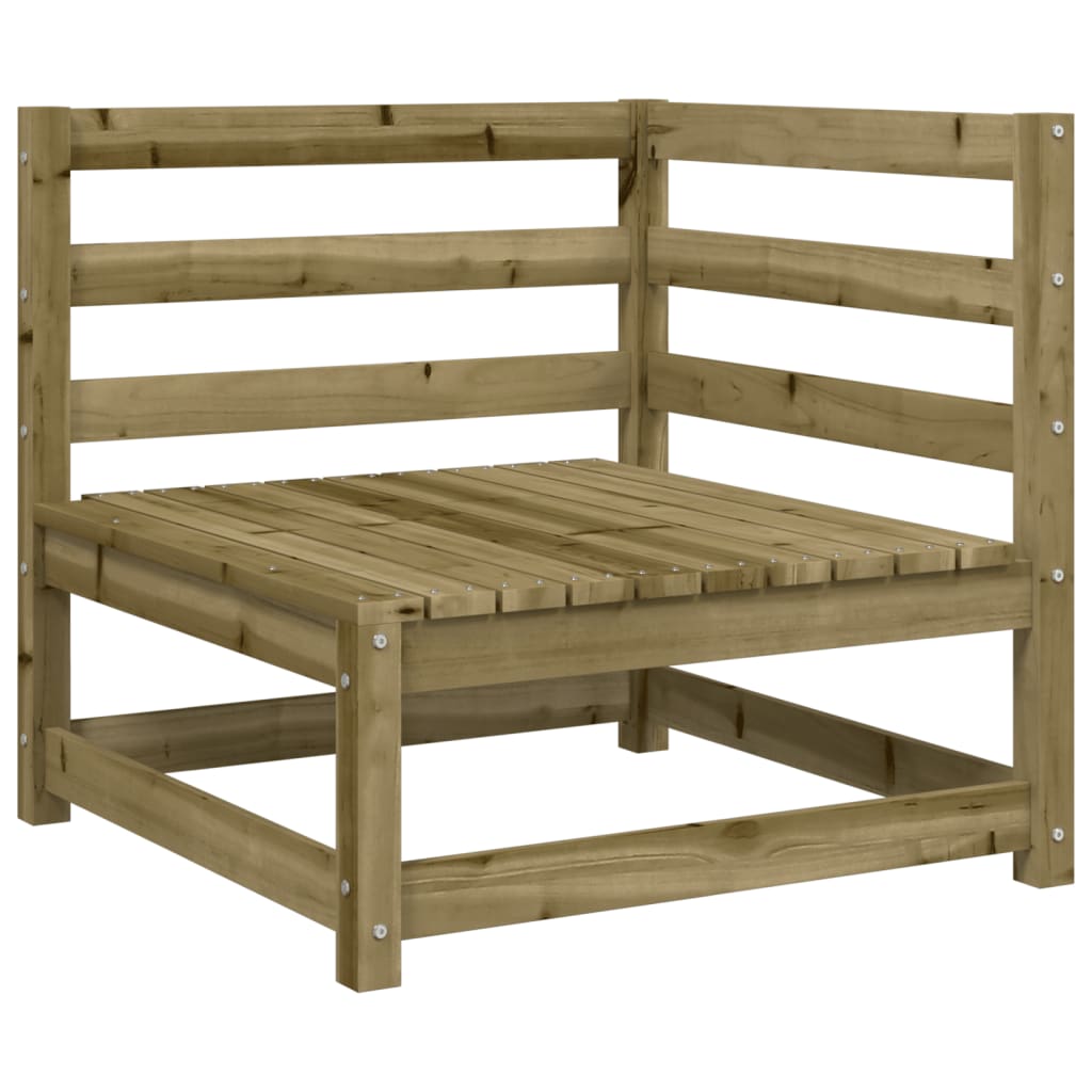 Divano Angolare da Giardino con Cuscini Legno Impregnato Pino