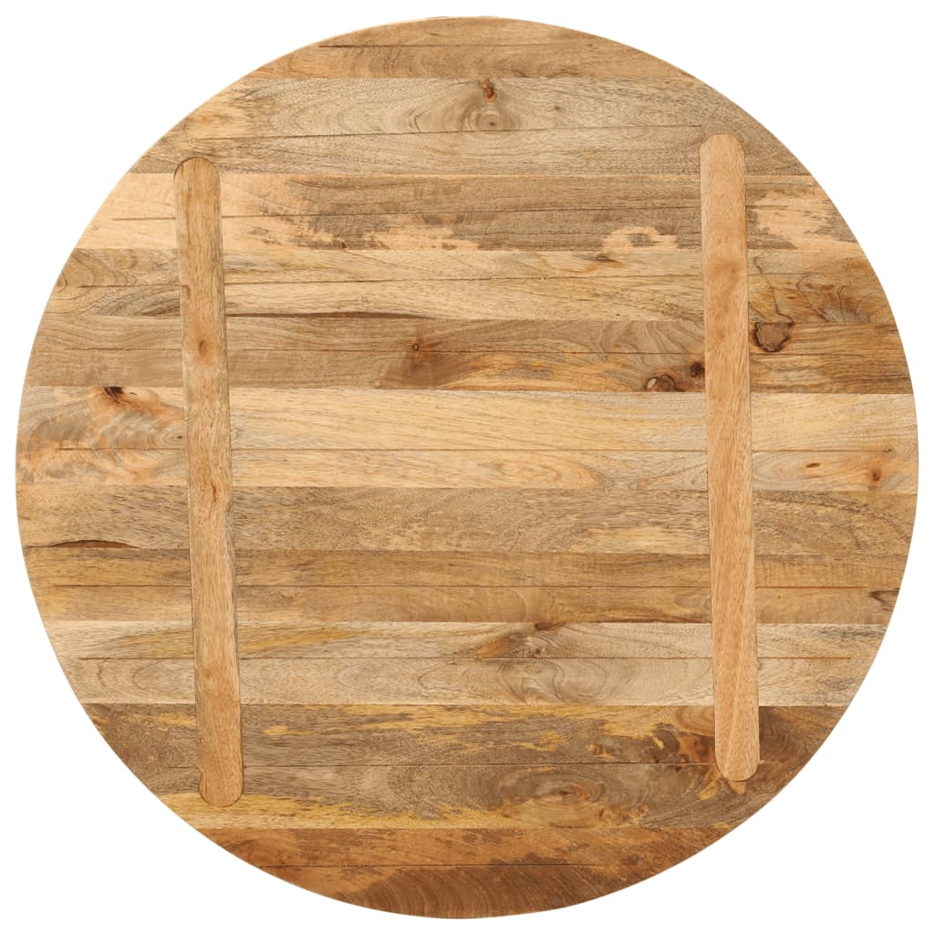 Piano per Tavolo Ø 80x2,5cm Rotondo in Legno Massello di Mango