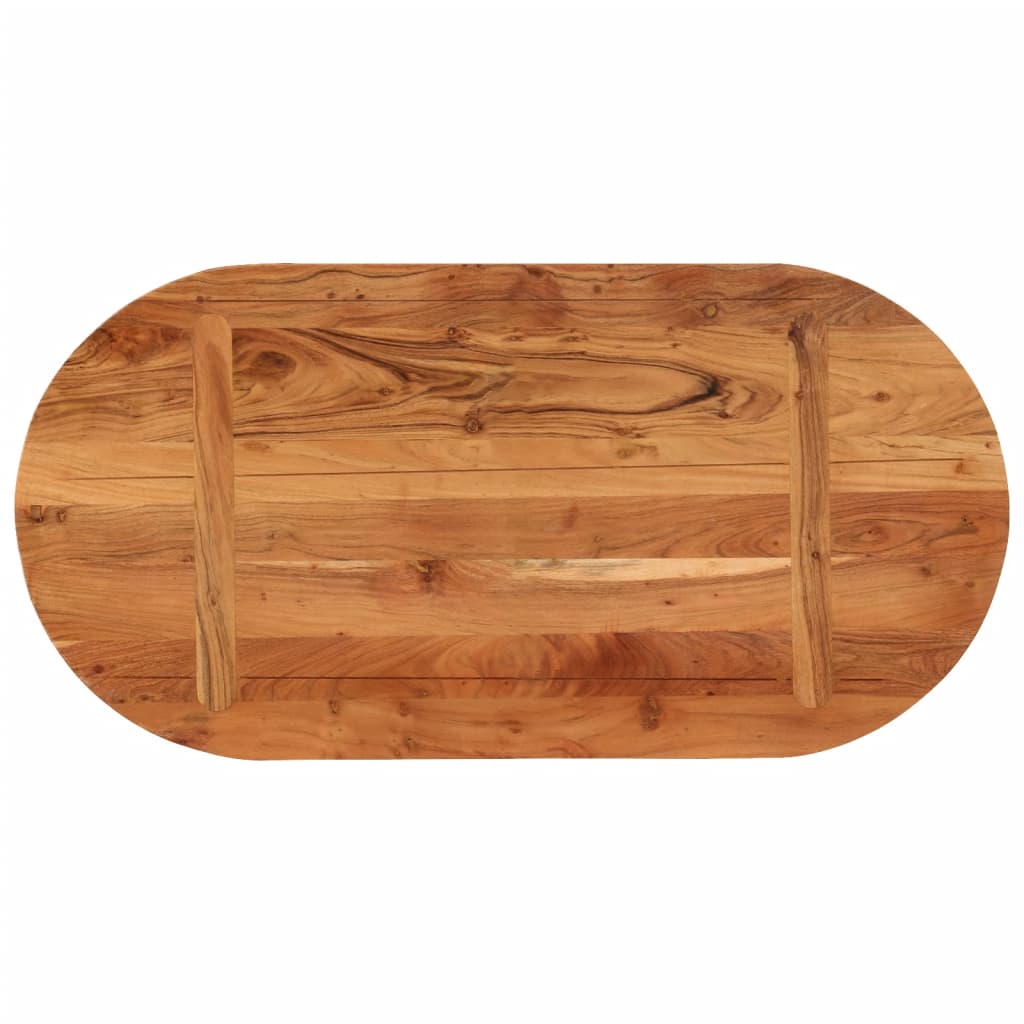 Piano Tavolo 80x40x3,8 cm Ovale in Legno Massello di Acacia