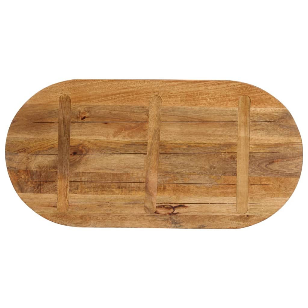 Piano Tavolo 110x50x3,8 cm Ovale in Legno Massello di Mango